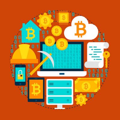 Illustration minage bitcoin